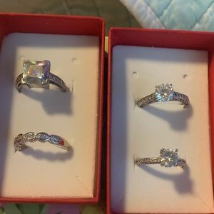 SOLD Sterling engagement style ring lot